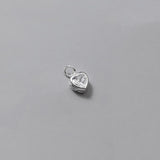 TrustDavis 925 Silver CZ Heart Pendant DIY Necklace Fine Jewelry