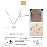 TrustDavis 925 Silver Romantic Heart Clavicle Necklace Wedding Jewelry