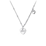 TrustDavis 925 Silver Romantic Heart Clavicle Necklace Wedding Jewelry