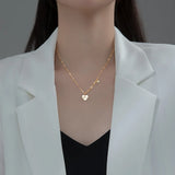 TrustDavis 925 Silver Romantic Heart Clavicle Necklace Wedding Jewelry