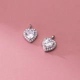 TrustDavis 925 Silver Romantic Heart CZ Pendant Necklace DIY Jewelry HY846