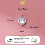TrustDavis 925 Silver Romantic Heart CZ Pendant Necklace DIY Jewelry HY846