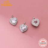 TrustDavis 925 Silver Romantic Heart CZ Pendant Necklace DIY Jewelry HY846