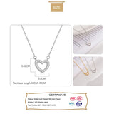 TrustDavis 925 Silver Heart CZ Pendant Short Necklace Women Wedding Jewelry