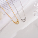 TrustDavis 925 Silver Heart CZ Pendant Short Necklace Women Wedding Jewelry
