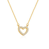 TrustDavis 925 Silver Heart CZ Pendant Short Necklace Women Wedding Jewelry