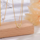 TrustDavis 925 Silver Heart CZ Pendant Short Necklace Women Wedding Jewelry