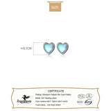 TrustDavis 925 Sterling Silver Heart CZ Stud Earrings