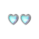 TrustDavis 925 Sterling Silver Heart CZ Stud Earrings