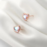TrustDavis 925 Sterling Silver Heart CZ Stud Earrings