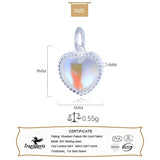 Real 925 Sterling Silver Opal Heart Pendant DIY Necklace Accessories
