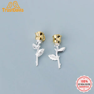 TrustDavis 925 Sterling Silver Rose Flower Pendant Necklace Bracelet Accessories