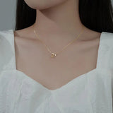 TrustDavis 925 Silver Rose Flower CZ Pendant Necklace For Women