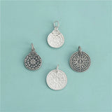 TrustDavis 925 Silver Round Card Pendant for Necklace Bracelet DZ720