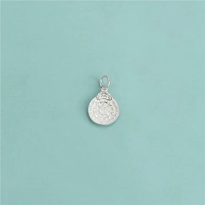 TrustDavis 925 Silver Round Card Pendant for Necklace Bracelet DZ720