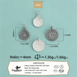 TrustDavis 925 Silver Round Card Pendant for Necklace Bracelet DZ720