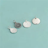 TrustDavis 925 Silver Round Card Pendant for Necklace Bracelet DZ720