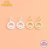 TrustDavis Crown CZ Charms Pendant For Bracelet Necklace DIY Accessories