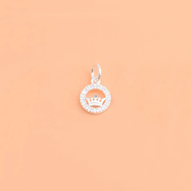 TrustDavis Crown CZ Charms Pendant For Bracelet Necklace DIY Accessories