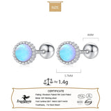 Davis 925 Silver Moonstone Screw Earrings For Women Girls