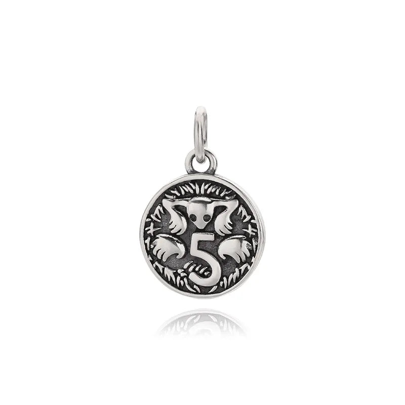 925 Sterling Silver Sweet Skull Wing Charm Pendant for Necklace DIY