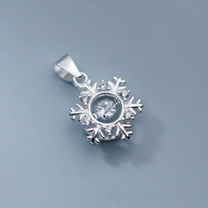 TrustDavis 925 Sterling Silver Snowflake CZ Charm Necklace Bracelet DIY Jewelry