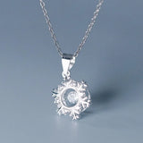 TrustDavis 925 Sterling Silver Snowflake CZ Charm Necklace Bracelet DIY Jewelry