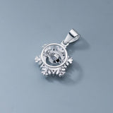 TrustDavis 925 Sterling Silver Snowflake CZ Charm Necklace Bracelet DIY Jewelry