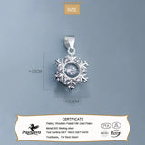 TrustDavis 925 Sterling Silver Snowflake CZ Charm Necklace Bracelet DIY Jewelry