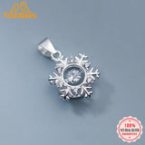 TrustDavis 925 Sterling Silver Snowflake CZ Charm Necklace Bracelet DIY Jewelry