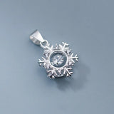 TrustDavis 925 Sterling Silver Snowflake CZ Charm Necklace Bracelet DIY Jewelry