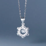 TrustDavis 925 Sterling Silver Snowflake CZ Charm Necklace Bracelet DIY Jewelry
