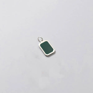 TrustDavis 925 Sterling Silver Green Glaze Pendant Necklace Fine Jewelry