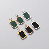 TrustDavis 925 Sterling Silver Green Glaze Pendant Necklace Fine Jewelry