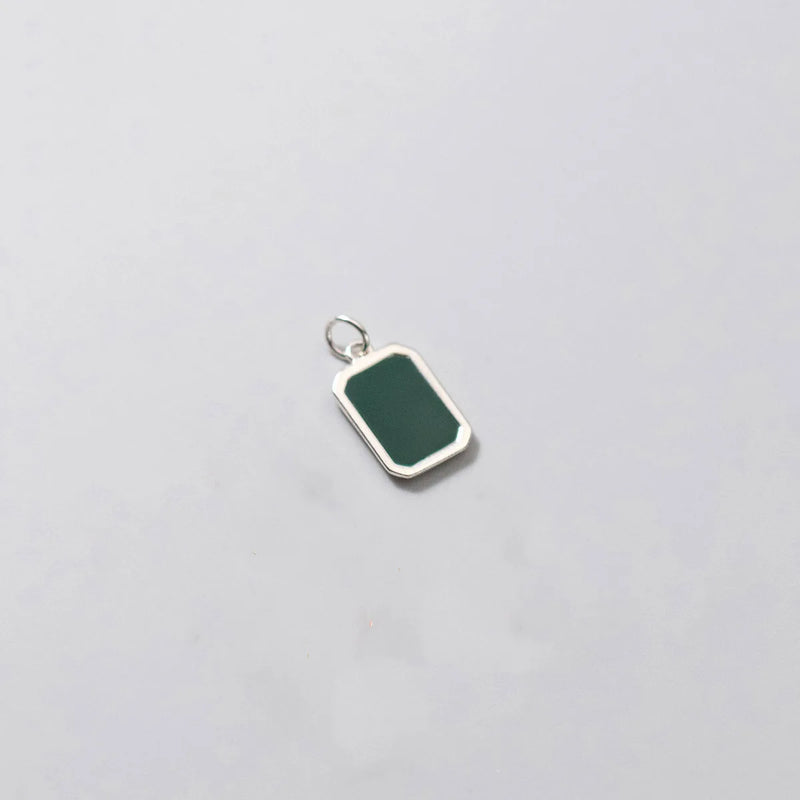 TrustDavis 925 Sterling Silver Green Glaze Pendant Necklace Fine Jewelry