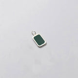 TrustDavis 925 Sterling Silver Green Glaze Pendant Necklace Fine Jewelry