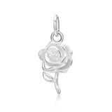 Davis 925 Sterling Silver Rose Flower Charm Pendant DIY Jewelry