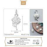 Davis 925 Sterling Silver Rose Flower Charm Pendant DIY Jewelry