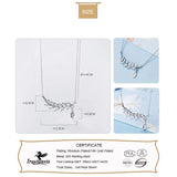TrustDavis 925 Sterling Silver CZ Choker Necklace Leaves Wedding Jewelry