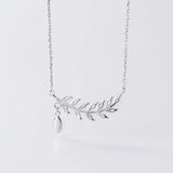 TrustDavis 925 Sterling Silver CZ Choker Necklace Leaves Wedding Jewelry