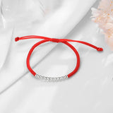 TrustDavis 925 Silver Red Rope Bracelet For Daughter Teen Girls