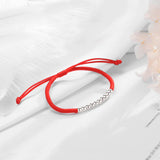 TrustDavis 925 Silver Red Rope Bracelet For Daughter Teen Girls