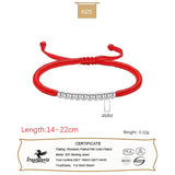 TrustDavis 925 Silver Red Rope Bracelet For Daughter Teen Girls