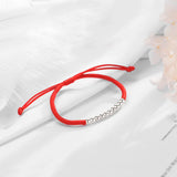 TrustDavis 925 Silver Red Rope Bracelet For Daughter Teen Girls