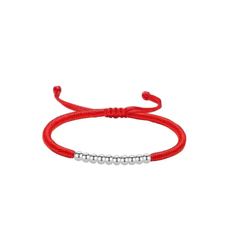 TrustDavis 925 Silver Red Rope Bracelet For Daughter Teen Girls