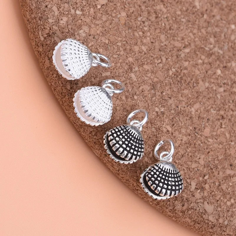 TrustDavis 925 Sterling Silver Seashells Charm Pendant DIY Fine Jewelry