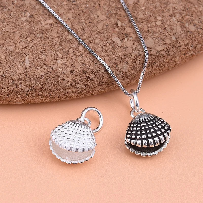TrustDavis 925 Sterling Silver Seashells Charm Pendant DIY Fine Jewelry
