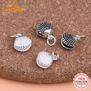 TrustDavis 925 Sterling Silver Seashells Charm Pendant DIY Fine Jewelry