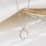 TrustDavis 925 Silver Sweet Water Drop Necklace for Women Lady