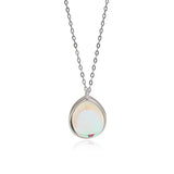 TrustDavis 925 Silver Sweet Water Drop Necklace for Women Lady